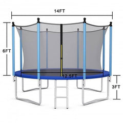 14 Feet Recreational Bounce Trampoline with Safety Net