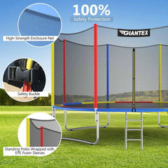 14 Ft Trampoline with Safety Enclosure Net and Ladder