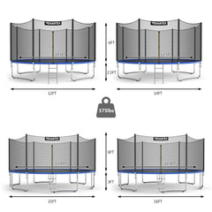 15 ft Outdoor Trampoline Combo with Bounce Jump Safety Enclosure Net