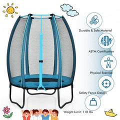 4 Ft Kids Trampoline Jumper with Enclosure Net