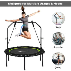 40" Foldable Fitness Rebounder with Resistance Bands Adjustable Green