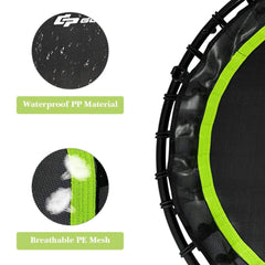 40" Foldable Fitness Rebounder with Resistance Bands Adjustable Green