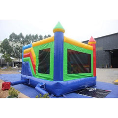 Rainbow Castle 4-In-1 Commercial Bounce House Combo Wet n Dry