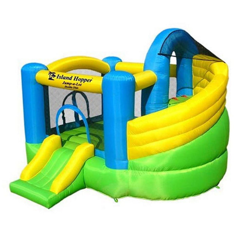 Island Hopper Curved Double Slide Bounce House