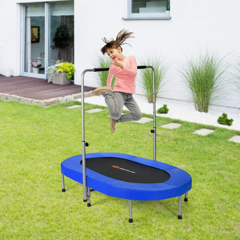 Foldable Double Mini Kids Fitness Rebounder Trampoline, Blue