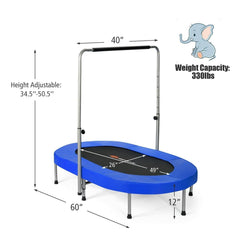 Foldable Double Mini Kids Fitness Rebounder Trampoline, Blue