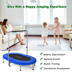 Foldable Double Mini Kids Fitness Rebounder Trampoline, Blue