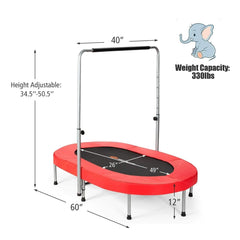 Foldable Double Mini Kids Fitness Rebounder Trampoline, Red