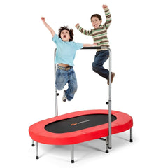 Foldable Double Mini Kids Fitness Rebounder Trampoline, Red