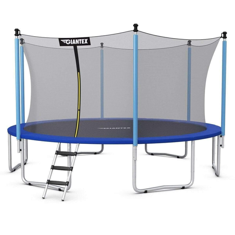 Giantex 12 ft Trampoline Combo w/ Safety Enclosure Net, Spring Pad & Ladder