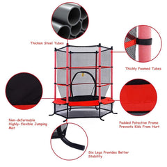 Giantex 55" Round Exercise Jumping Mini Trampoline with Safety Pad,Red