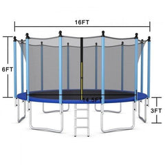 Outdoor Trampoline with Safety Closure Net