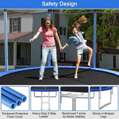 Outdoor Trampoline with Safety Closure Net